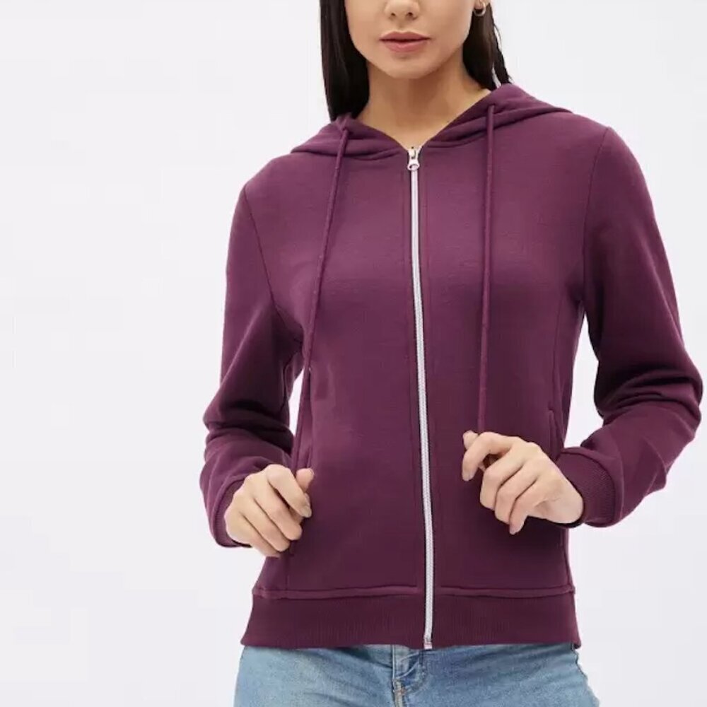 Victoria's Secret Plum Purple Small Full Zip Up Hooded Jacket
